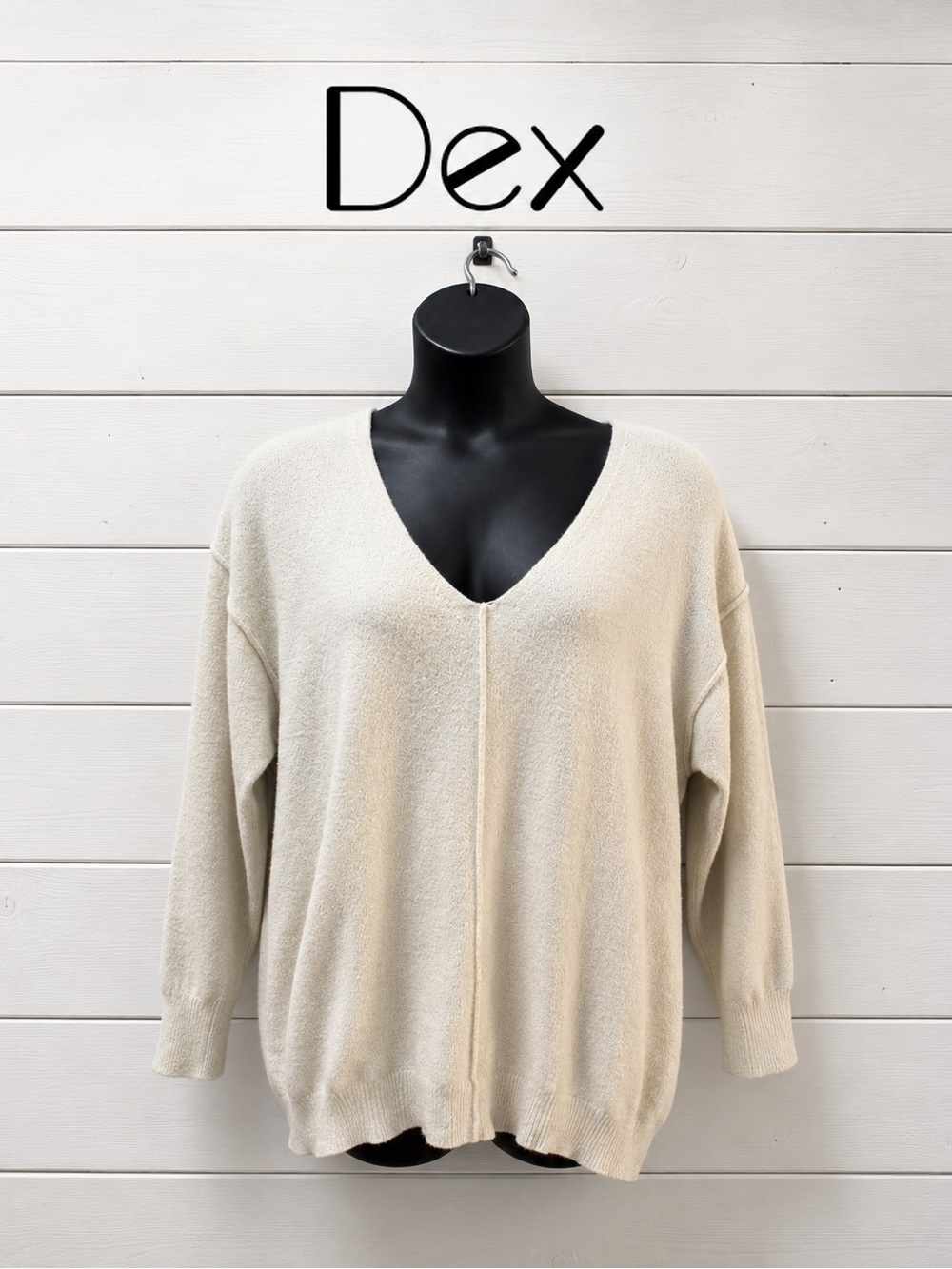 DEX Cream Ultra Soft Cocoon Sweater 1X